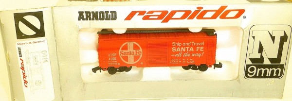 Santa Fe Güterwagen hellrot ARNOLD rapido 0414 N 1:160 OVP HU3 å *