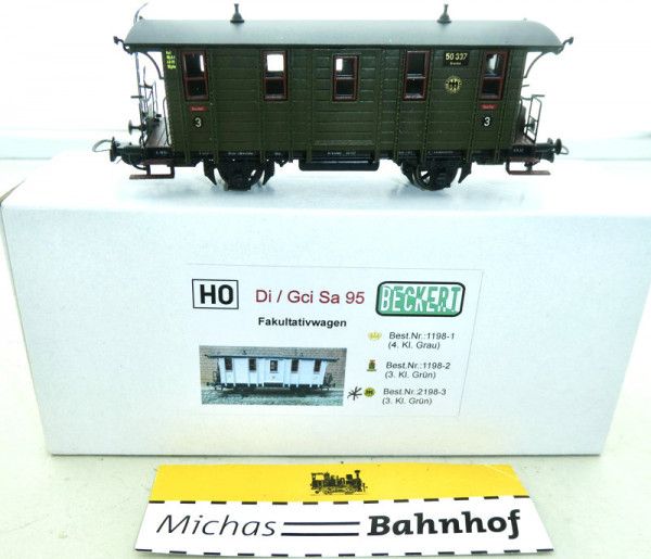 Beckert 2198-3 Fakultativwagen 3.Kl grün Di/Gci Sa95 Kleinserie H0 1:87 OVP HA2å