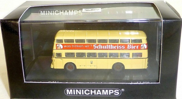 Büssing D2U Doppeldecker Bus Berlin 1957 Schultheiss Minichamps 1:160 OVP UY4 µ*