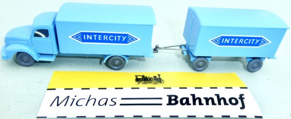 IMU Wiking Replika Intercity Magirus Rundhauber Hängerzug hellblau blau H0 1:87 #65 å
