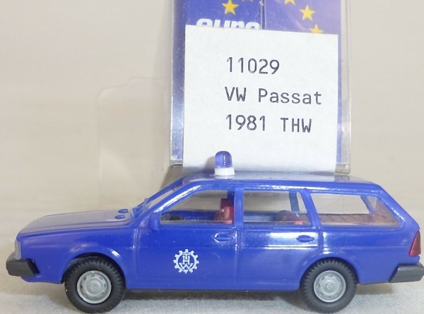 THW VW Passat Bj. 1981 blau IMU EUROMODELL 11029 H0 1:87 OVP # HO 2 å