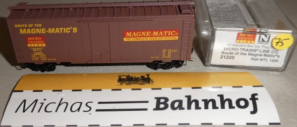 MTL Route of the Magne Matics 40´ St Boxcar Micro Trains Line 21220 N 1:160 Ä75 å