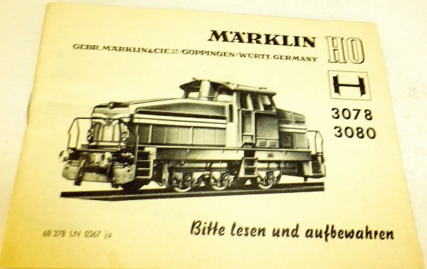 3078 3080 Märklin Anleitung 68 378 JN 0367 ju å *