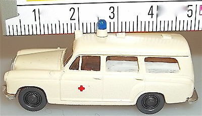 Mercedes W111 Kombi beige Rot Kreuz o Bl Resin Metallfahrwerk 1:87 H0 Kleinserie