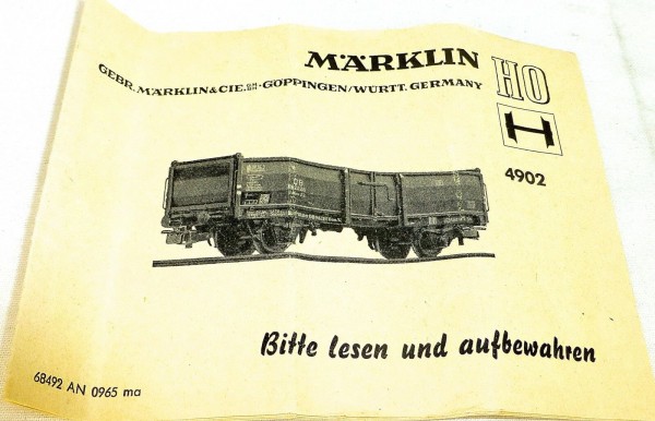 Märklin Anleitung 4902 68492 AN 0965 ma # å