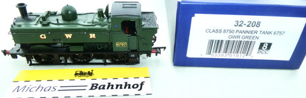 Bachmann 32-208 CLASS 8750 PANNIER TANK 6757 GWR GREEN 00 1:76 LC4 a