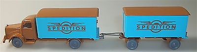 IMU Hängerzug SPEDITION Mercedes 5000 hellblau braun H0 1:87 #67# å