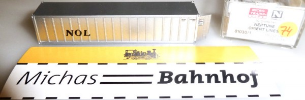 Neptune Orient Lines NOL 40&#039; Container Micro Trains Line 81030/1 1:160 OVP R74 å