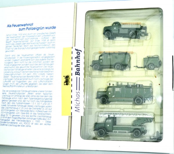 Feuerschutzpolizei Set 1988 Feuerschutz Polizei 1356 Roco H0 1:87 OVP KB2å.