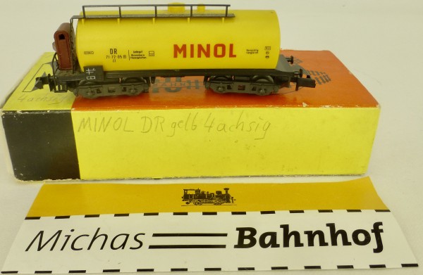 Minol Kesselwagen gelb 4-achs Bremserhaus Piko DDR N 1:160 HR2 å