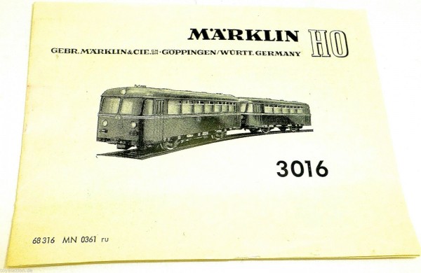 Anleitung Märklin 3016 68 316 MN 0361 ru - å