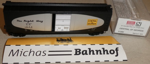 Central of Georgia 1572 50&#039; St Box Car Micro Trains Line 31280 1:160 ø27 å