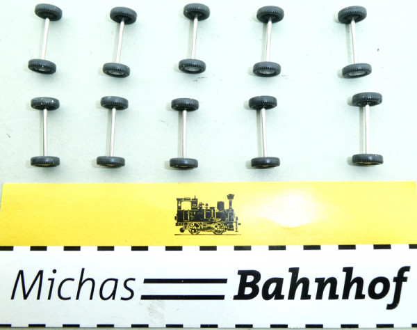 10 Achsen m Rädern 16-17mm 6-7mm Wiking 1:87 PKW silberne Radkappe 70er Jahre #GC3å