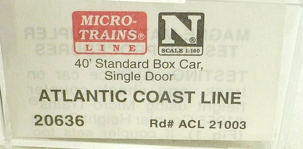 40´ St Boxcar Atlantic Coast Line 21002 Micro Trains Line 20636 1:160 D å *