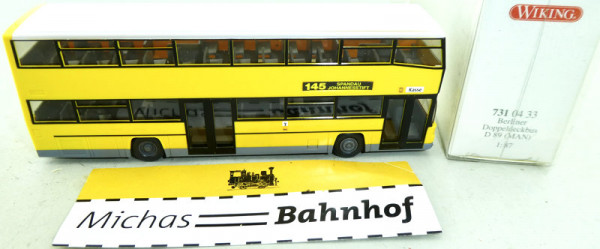 Wiking 731 04 33 Berlin Doppeldeckbus 145 Spandau D 89 MAN H0 1:87 HS4 å
