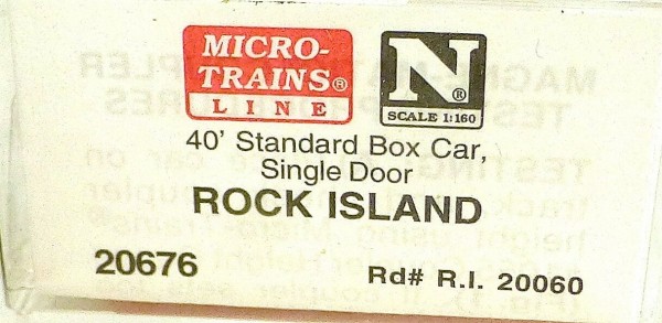 40´ St Boxcar Rock Island 20060 Micro Trains Line 20676 1:160 D å *