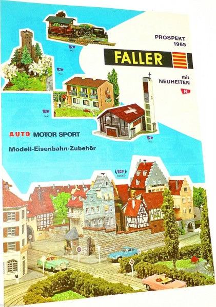 Faller AMS Prospekt 1965 Auto Motor Sport Modell Eisenbahn Zubehör å