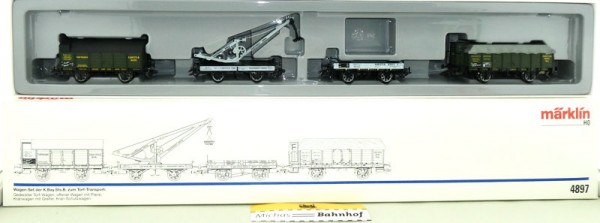 Märklin 4897 Torf-Transport Wagen-Set der K.Bay.Sts.B H0 1:87 OVP LC2 å