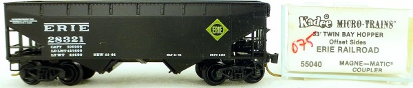 Micro Trains Line 55040 Erie Railroad 28321 33&#039; Twin Bay Hopper OVP 1:160 #K075 å