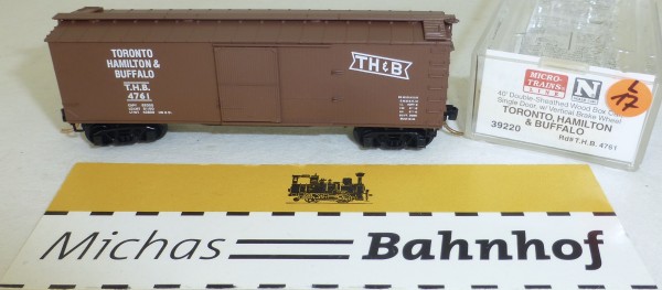 MICRO TRAINS 39220 T.H.B. 4761 40&#039; Wood Sheathed Boxcar N 1:160 OVP #17L å