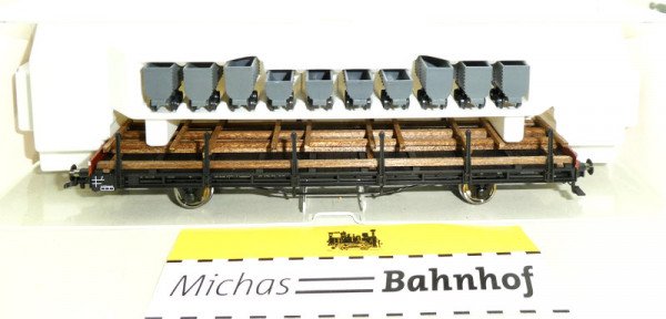 Fleischmann 5236 06 Rungenwagen 10 Kohlehunten S14 Zeche Zollern H0 1:87 LB4 å