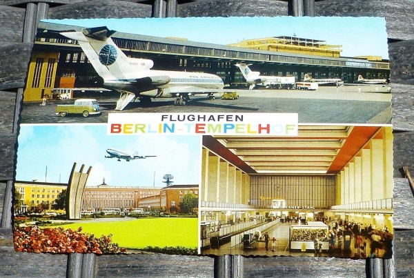 FLUGHAFEN Berlin Tempelhof PAN AM Berlin AK 50er 60er Jahre KRÜGER 921/122 61 å *