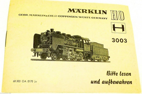 3003 Märklin Anleitung 68 303 OA 0170 ju å