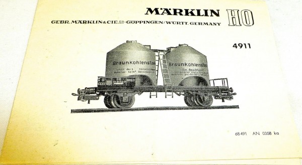 Märklin Anleitung 4911 68 491 AN 0358 ka # å
