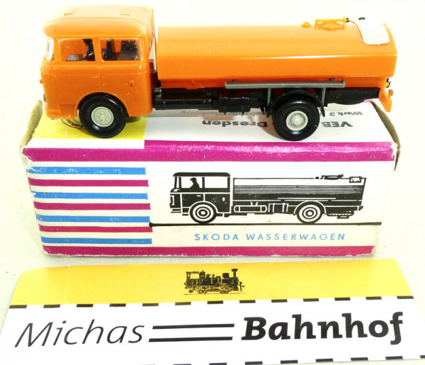Mini Car Skoda Wasserwagen orange DDR H0 1/87 #H HN3 å
